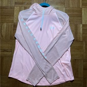 hooded pink under armor light jacket
